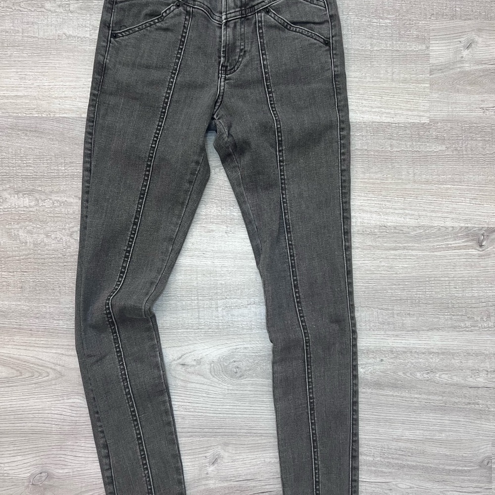Express Gray Skinny Jeans with Modern Seam Detail